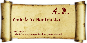 András Marinetta névjegykártya